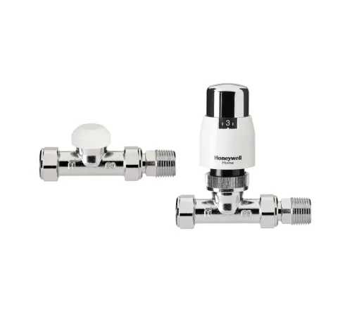 VTL200 Valencia TRV/lockshield, прямой, 15 мм, с дренажным отводом, push-fit 10 мм