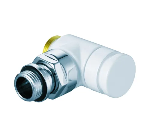 V2481E0015 — угловой запорно-регулирующий клапан Verafix Design lockshield, белый