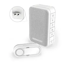 DC312SP2USB: беспроводной дверной звонок с USB-зарядкой и кнопкой — белый