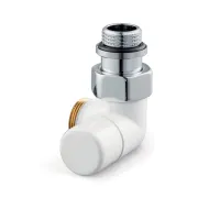 V2481R0015A — запорно-настроечный (lockshield) клапан Verafix Design, белый, двойной угол вправо