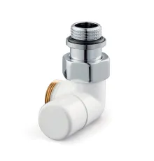 V2481R0015A — запорно-настроечный (lockshield) клапан Verafix Design, белый, двойной угол вправо