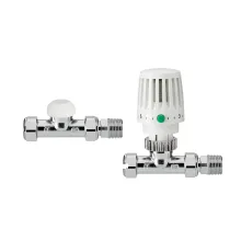 VTL120 Valencia Traditional термостатический радиаторный клапан TRV и запорный lockshield, прямой, 10 мм