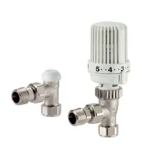 VTL15 Essential TRV и запорный узел (lockshield), угловой, 15 мм