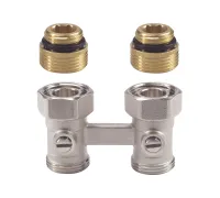 V2495DY015 — прямой lockshield‑клапан Verafix‑VKE (напольное подключение), G1/2" (внешний) для радиатора