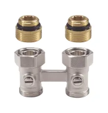 V2495DY015 — прямой lockshield‑клапан Verafix‑VKE (напольное подключение), G1/2" (внешний) для радиатора