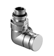 V2482L0015 — запорный (lockshield) радиаторный клапан Verafix Design, хром, двойной угол влево