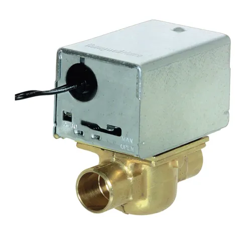 Электроприводный зональный клапан Resideo (Honeywell) 24 В перем. тока, 3/4 дюйма, под пайку (двухпозиционный)