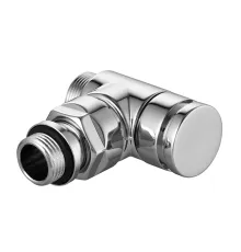 V2482E0015 — запорный угловой радиаторный клапан Verafix Design с хромированной отделкой